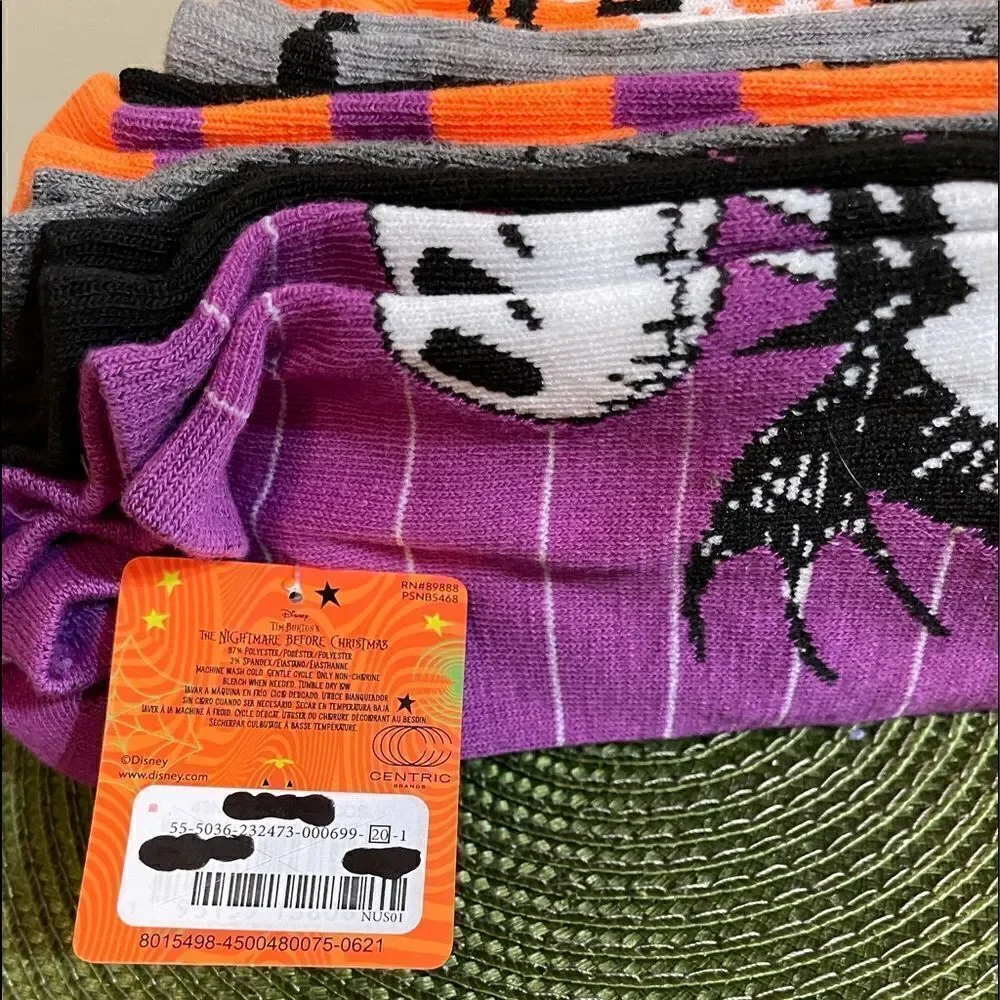 Disney Nightmare Before Christmas Halloween women’s socks set of 10 NWT